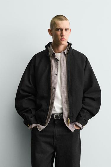 BOXY FIT COTTON BOMBER JACKET - Black by Zara