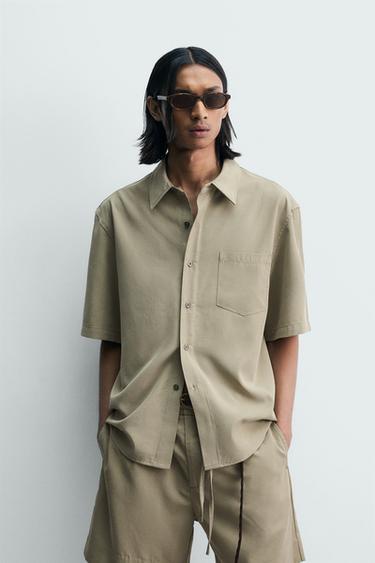 FADED-EFFECT RELAXED FIT SHIRT - Beige by Zara