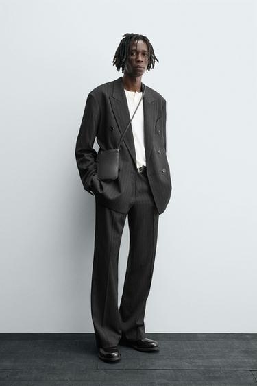 STRIPED SUIT DOUBLE-BREASTED BLAZER - striped by Zara