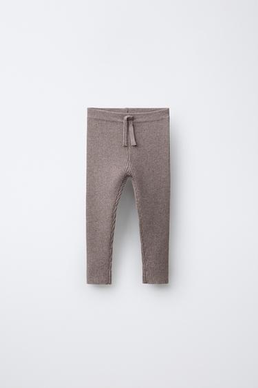 RIB KNIT LEGGINGS - Grey marl by Zara