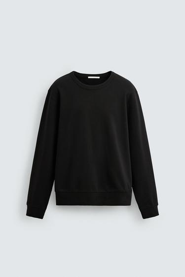 BASIC CREW NECK SWEATSHIRT - Black by Zara