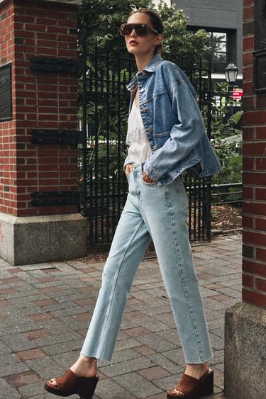 Z1975 HIGH-RISE STRAIGHT JEANS - Light blue by Zara