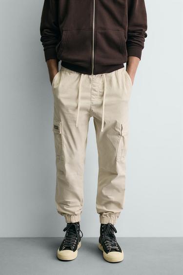 SLIM FIT CARGO TROUSERS - Ice by Zara
