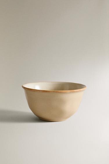STONEWARE BOWL WITH IRREGULAR EDGE - Cream by Zara