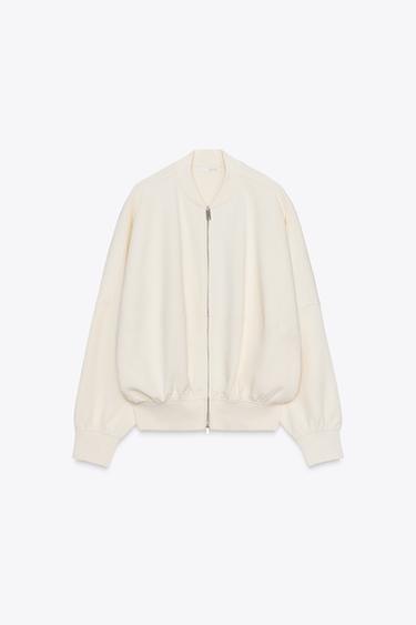 INTERLOCK BOMBER JACKET - Ecru by Zara