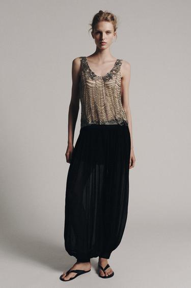 ZW COLLECTION BEADED TOP - Silver by Zara