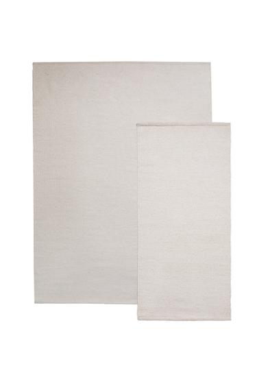 LIGHT-COLOURED WOOL RUG - Ecru by Zara