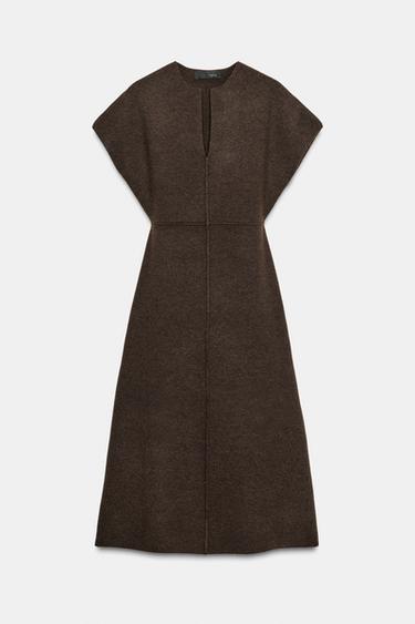 KNITTED MIDI DRESS - Brown by Zara