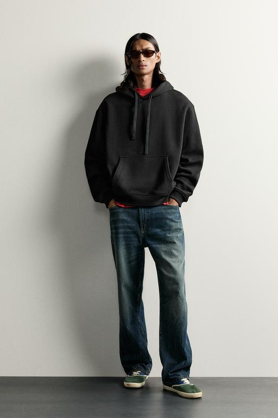BASIC RELAXED FIT HOODIE - Black by Zara - Image 0