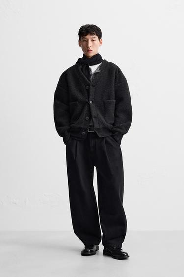 BOUCLÉ TEXTURED JACKET - Black by Zara