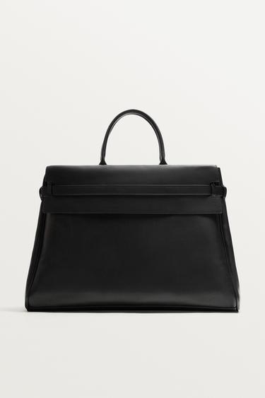 LEATHER HANDBAG - Black by Zara