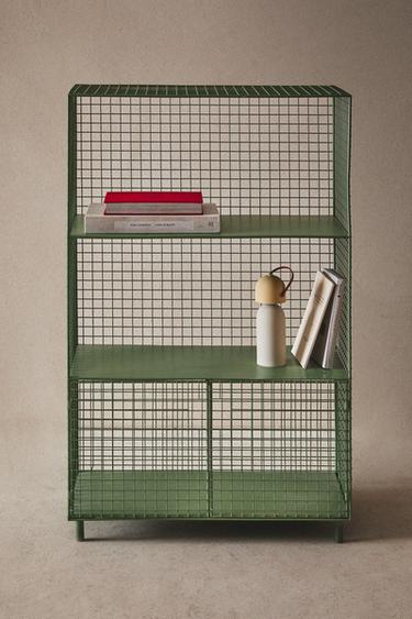 METAL BOOKCASE WITH DOORS - Green by Zara