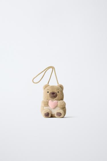 HEART BEAR CROSSBODY BAG - Camel Brown by Zara