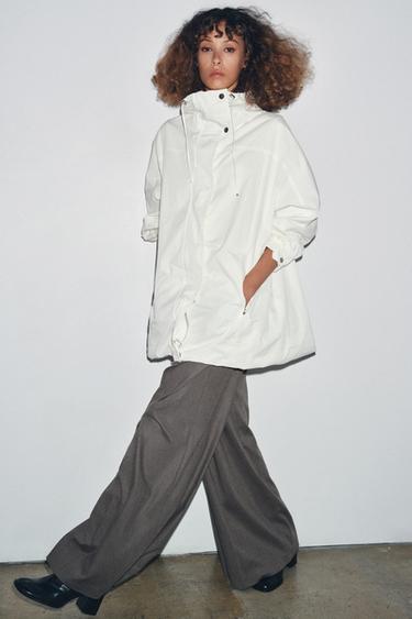 OVERSIZE MULTI-POSITION HOODED PARKA ZW COLLECTION - White by Zara