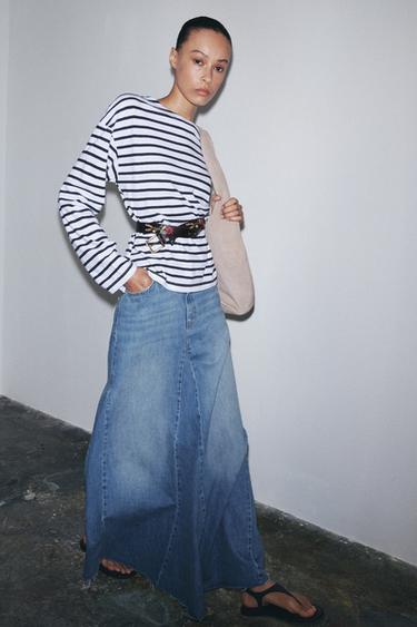 STRIPED LONG SLEEVE T-SHIRT - Blue/White by Zara - Image 0