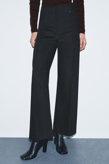 ZW COLLECTION WIDE-LEG HIGH-WAIST JEANS - Black by Zara
