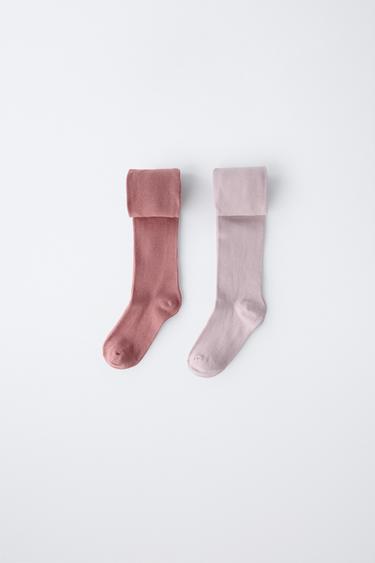 2-PACK OF PLAIN TIGHTS - Pink by Zara