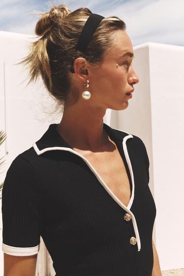 PEARL HOOP EARRINGS - Golden by Zara - Image 0