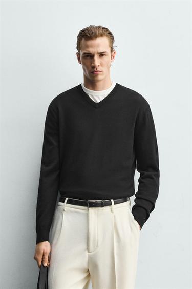 100% WOOL JUMPER - Black by Zara