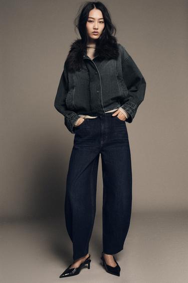 ZW COLLECTION BARREL HIGH-WAIST JEANS - Blue by Zara - Image 0