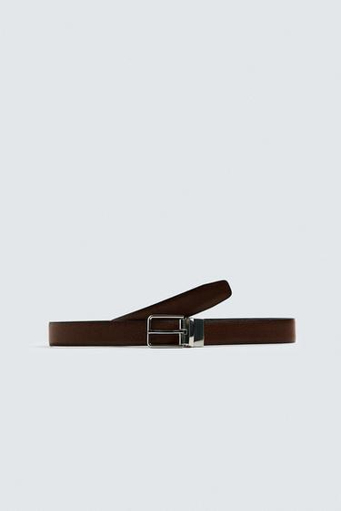 CONTRAST REVERSIBLE LEATHER BELT - Leather by Zara