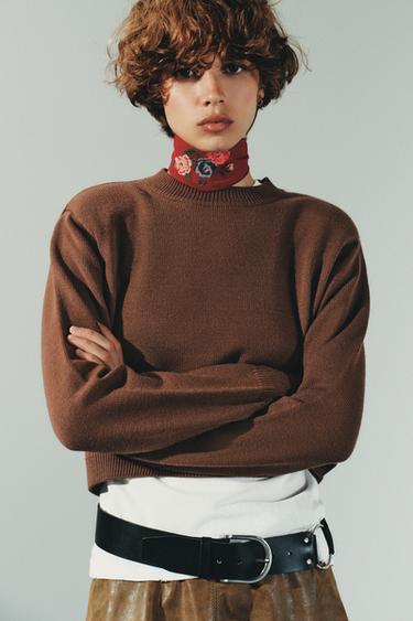 FLORAL EMBROIDERED CHOKER SCARF - Red by Zara