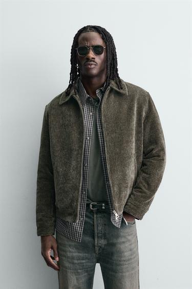 QUILTED CORDUROY JACKET - Moss green by Zara