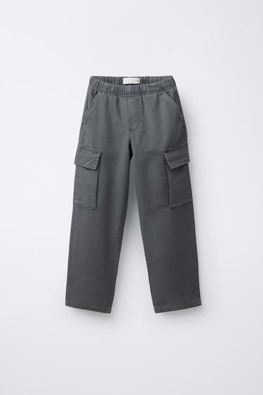 TWILL CARGO TROUSERS - Blue / Grey by Zara