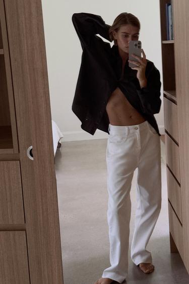 OVERSIZED POPLIN SHIRT WITH DOUBLE CUFFS - Black by Zara - Image 0