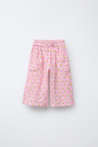 FLORAL PRINT CULOTTES - Pink by Zara - Image 0