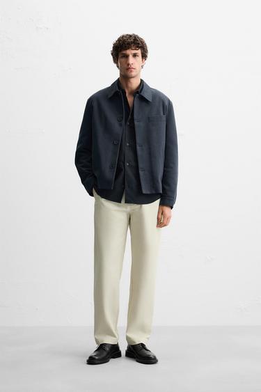 VISCOSE BLEND CHINO TROUSERS - Oyster-white by Zara - Image 0
