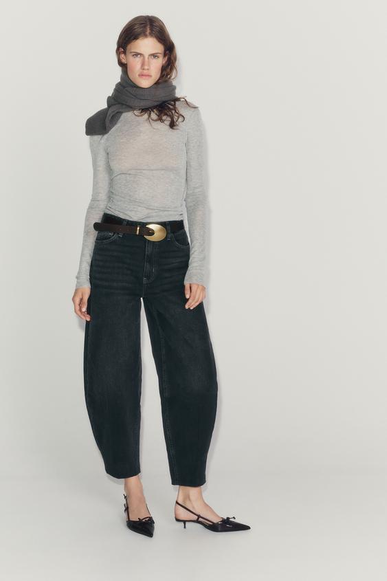 100% LEATHER OVAL BUCKLE BELT - Brown by Zara - Image 0