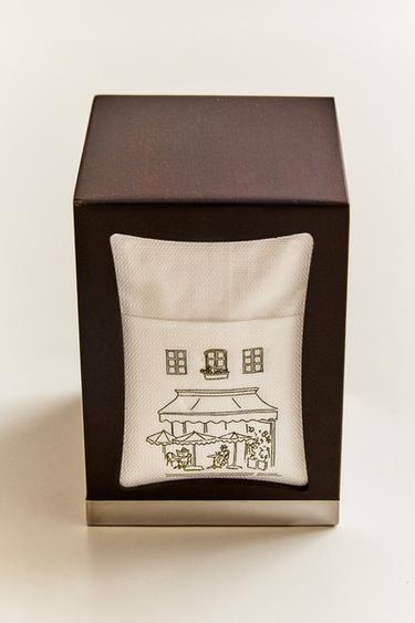 COFFEE NAPKIN HOLDER AND NAPKIN SET - Brown by Zara