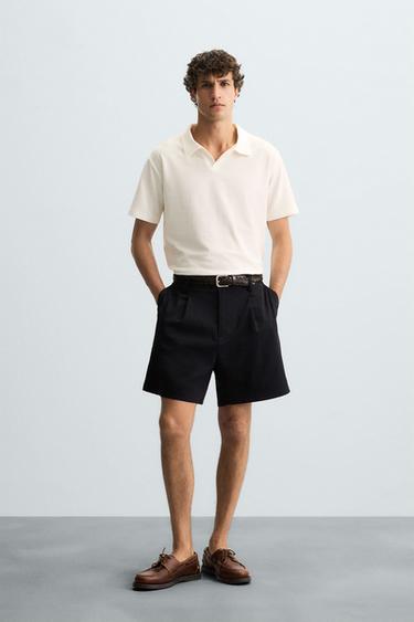 TEXTURED POLO SHIRT - Oyster-white by Zara