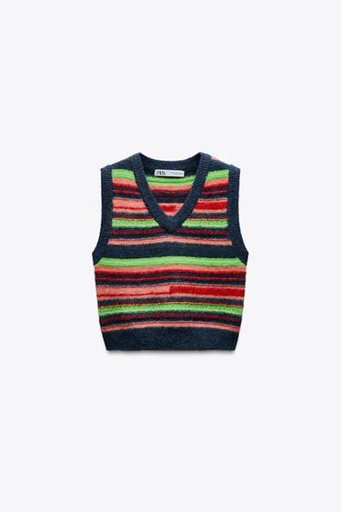 STRIPED KNITTED WAISTCOAT - Multicoloured by Zara - Image 0