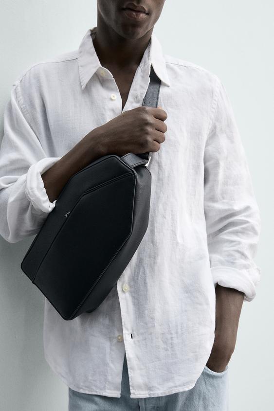VERTICAL TEXTURED CROSSBODY BAG - Black by Zara - Image 0