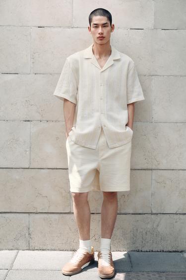 STRIPED TEXTURED SHIRT - Ecru by Zara