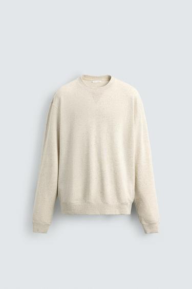 SOFT CREW NECK SWEATSHIRT - Beige marl by Zara