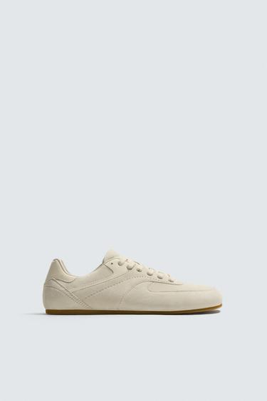 LEATHER TRAINERS - Bone White by Zara