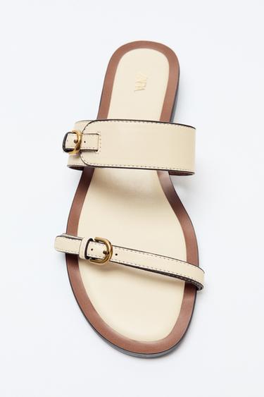 BUCKLED SANDALS - Ecru White by Zara