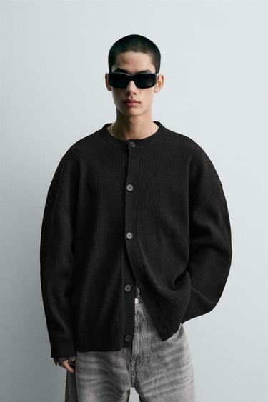 TEXTURED CARDIGAN - Black by Zara