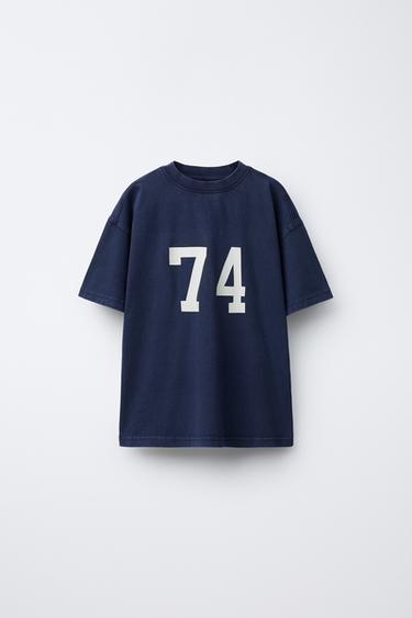 NUMBER PRINT T-SHIRT - Navy blue by Zara - Image 0