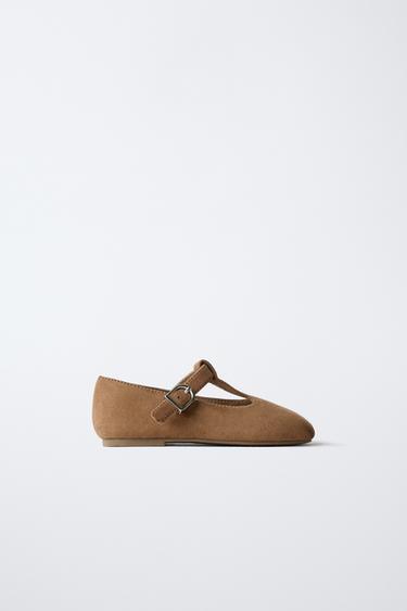 T-BAR BALLET FLATS - Brown by Zara