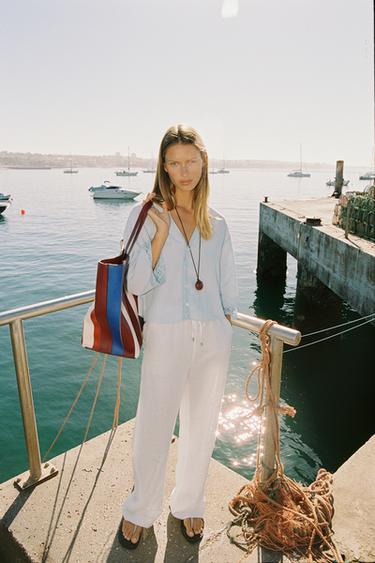 LACE SHORT SHIRT - Sky blue by Zara