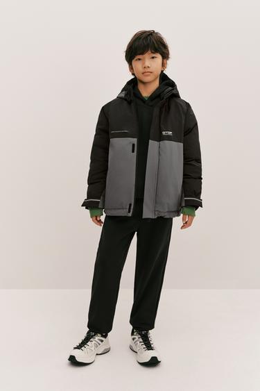 WATER-REPELLENT COLOUR BLOCK JACKET - Black by Zara