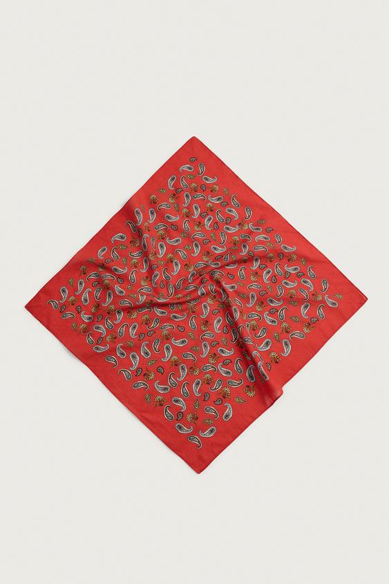 GEOMETRIC PRINT BANDANA - Red by Zara - Image 0