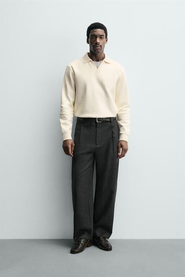 INTERLOCK POLO SWEATSHIRT - Ecru by Zara