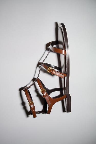 STRAPPY BUCKLE SANDALS - Brown by Zara