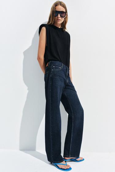 ZW COLLECTION LOW-RISE STRAIGHT JEANS - Blue by Zara