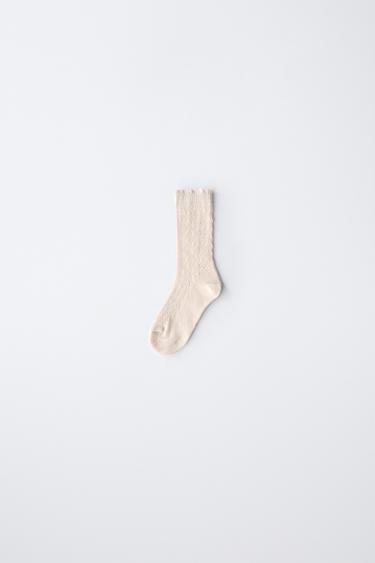 OPEN-KNIT SOCKS - Ecru by Zara